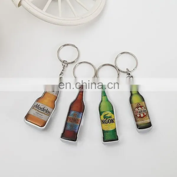 Customization Epoxy Metal Beer Bottle Opener With Keychain photo-3