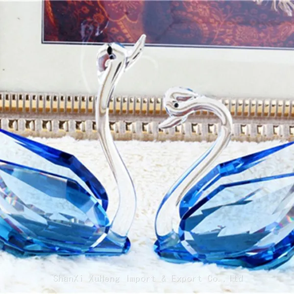 Wholesale Wedding Valentine's Day Favors Gifts Souvenir Table Decoration With Box Crystal Glass Swan Figurines Craft photo-3
