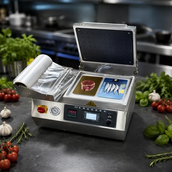 【QD-SD450 Industrielle Vakuum-Skin-Verpackungsmaschine 2.4kW 220V für Frischfleisch, Fisch, Meeresfrüchte, Wurst und gekochte Lebensmittel zum Versiegeln】，