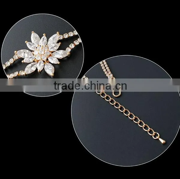 Gold and Silver Lotus Flower Bracelet For Women Fashion Jewelry photo-2
