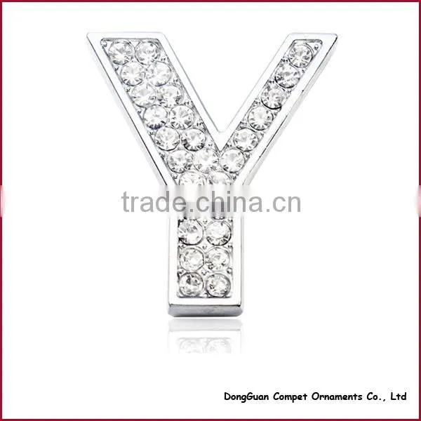 Diy Pet Collar Accessories Alloy Alphabets 30mm Full Rhinestone Slide Letters photo-3