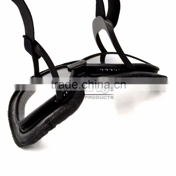 BJ-GT-007 High Quality Black Leather Clear Lens Goggles Motocross photo-4