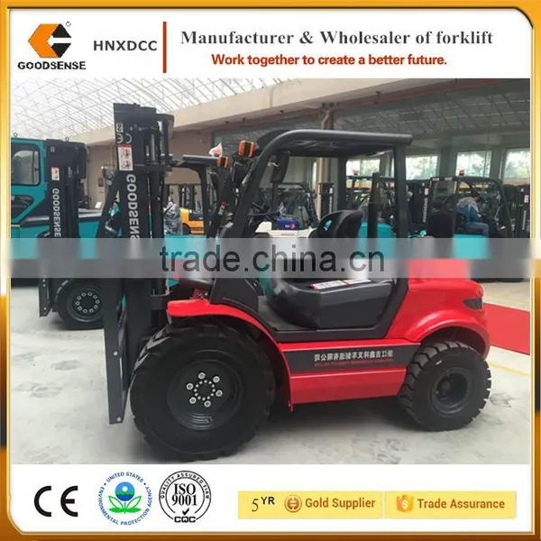 China Supplier 3 Ton Goodsense Brand Rough Terrain Forklift Trucks for Sale
