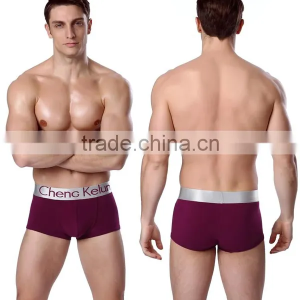 Wholesale OEM Manufaturer Men Pure Cotton Spandex Boxer Briefs The Big Silver Men's Underwear photo-6