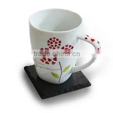 [factory Direct] 10X10cm Natural Edge Square Slate Coaster Item BD-1010SD2A Quality Choice photo-2