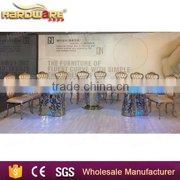 Half Moon Hotel Dining Table , Led Light Half Round Banquet Dining Table Quality Choice photo-4