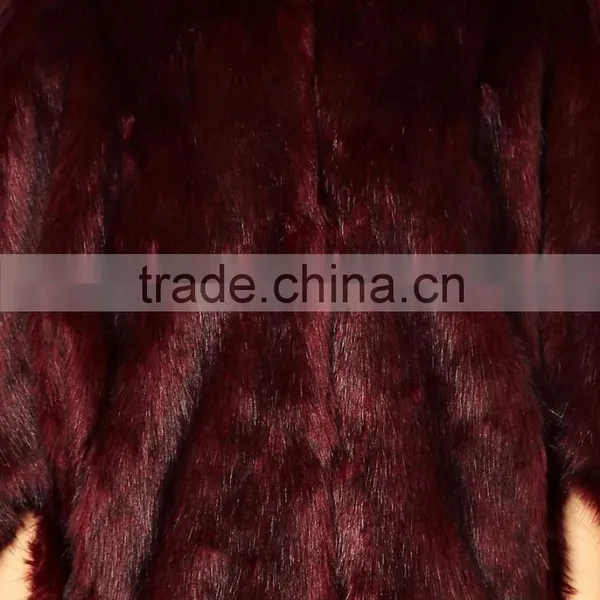 100% Acrylic Fur,coat of Artificial Fur, Batwing Coat in Faux Fur Jacket photo-4