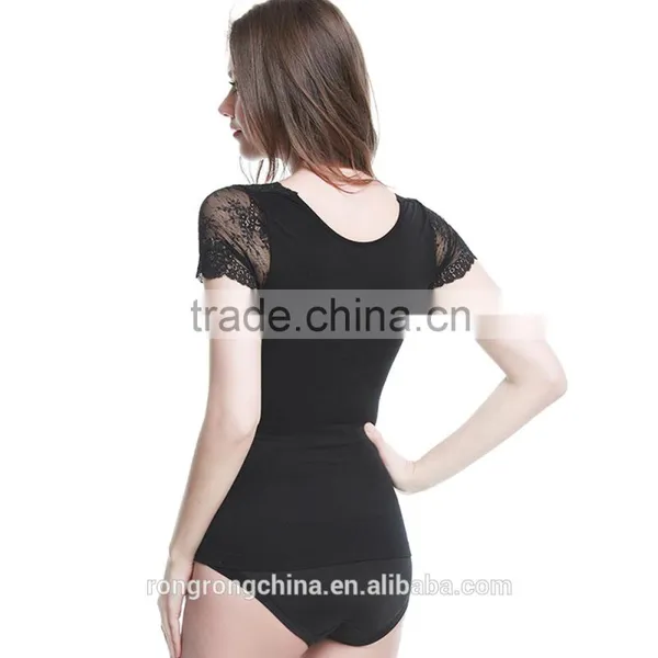 Lace Embroidery Tops Breast up TankTop Black Tops photo-3