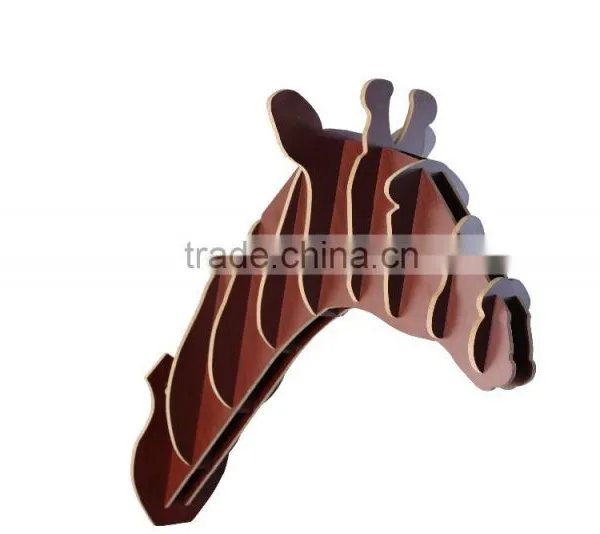 Home and Office Decoration Wall Hangings Carving Animal Head Wood Craft photo-6