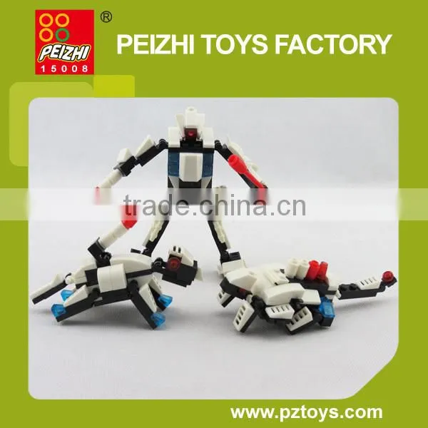 PEIZHI 3 In1 Hot Sale Educational Transformable Robot Plastic Toys Building Blocks