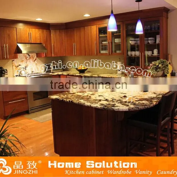 2015 New Modular Solid Wood Kitchen Cabinet With Glass