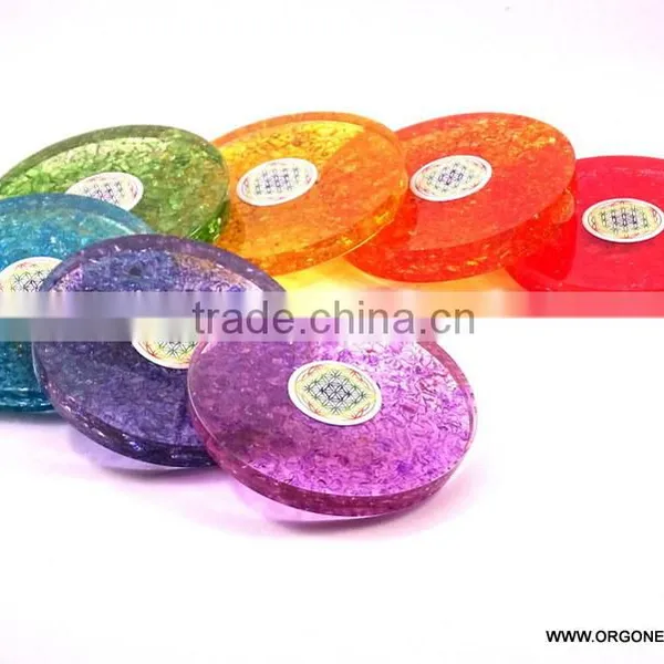 Orgonite Coaster Chakra Flower Of Life Set photo-2