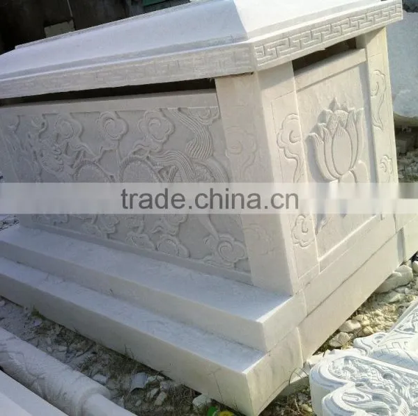 Funeral Coffin, Cremation Urn Lotus Dragon Green Marble Stone Hand Carved Sculpture From Vietnam