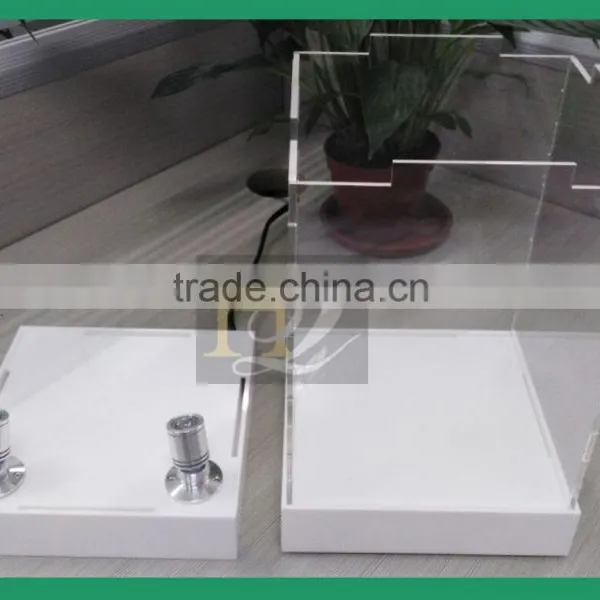 Fashionable Counter Top Knock Down Packing Acrylic Spotlight Box Acrylic Illuminated Light Box With Base photo-2