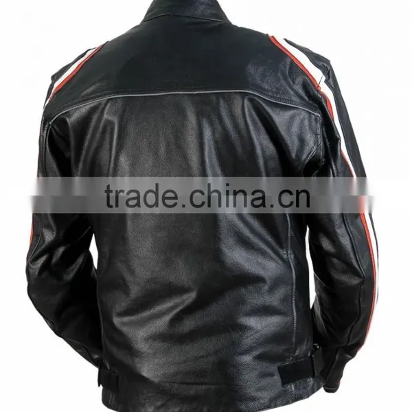 Mens Motorcycle Motorbike Biker Leather Jacket 8144 photo-2