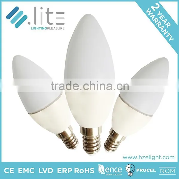 Led Lampen Candle Shape C37 Bulb 6.5w IC Driver E12 E14 E26 E27 Base CE RoHS Certifications Plastic Plus Aluminium Factory Price photo-4