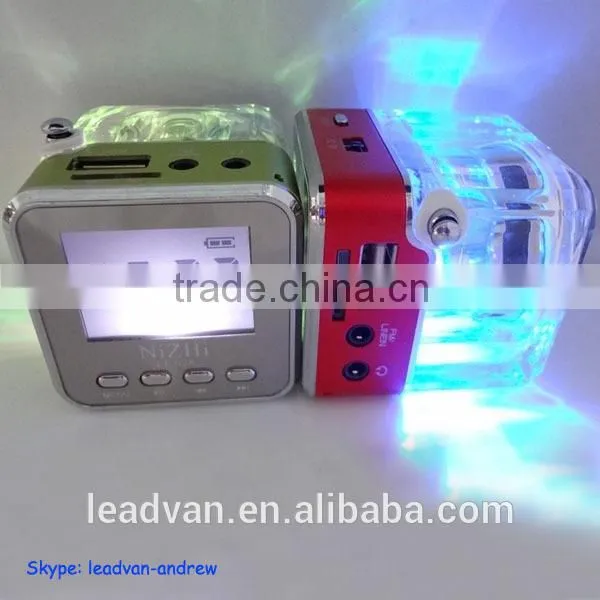 Colorful Flash Cube Audio Crystal Cube Speaker For MP3 /PC/Ipad/Iphone/Ipod