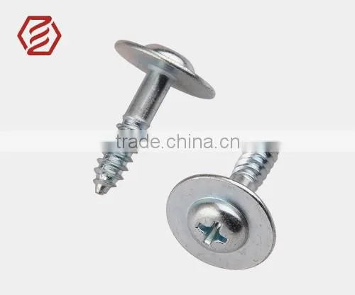 2015 Hot Sales Blue Zine Plated Steel Pan Big Washer Half-thread Tapping Screws
