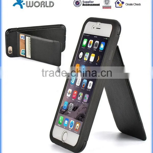 PU Leather Skin TPU Case for IPhone 6S/6 Plus With Card Slot and Stand photo-6