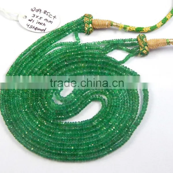 Natural Zambian Emerald Beads 4 Strand Necklace Gift for Love photo-4