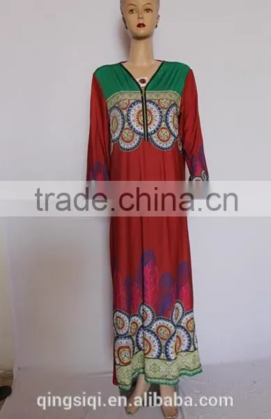 Fashion Long Sleeve Arab Lady Long Gown
