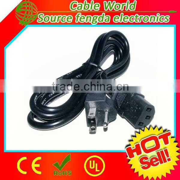 US AC Power Cord NEMA 5-15P to IEC C13 Power Cable 125V 10A photo-5