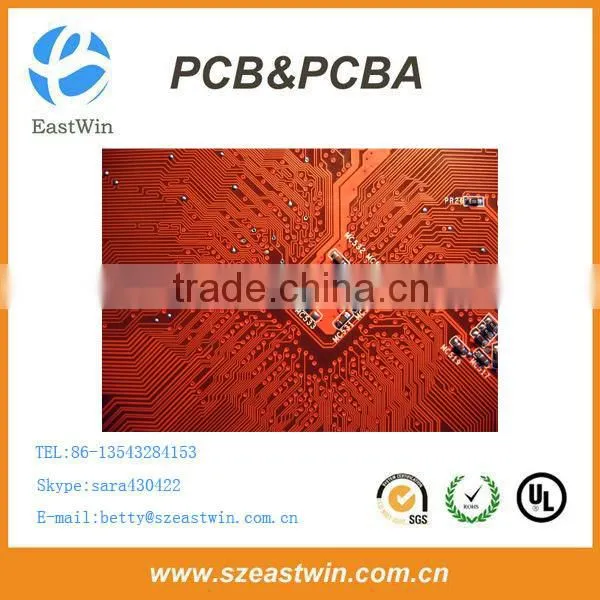 SMT PCB Assembly, Red Solder Mask PCBA, Custom PCBA photo-5