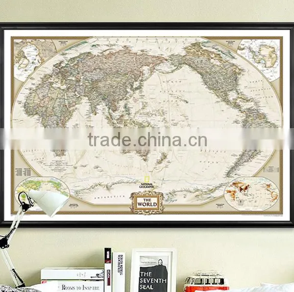 2016 new digital printing world map poster