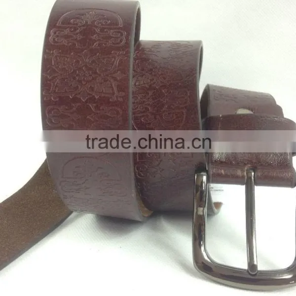 Unsex High Quality Embossed Pattern Fashion Belt for Garment Jeans