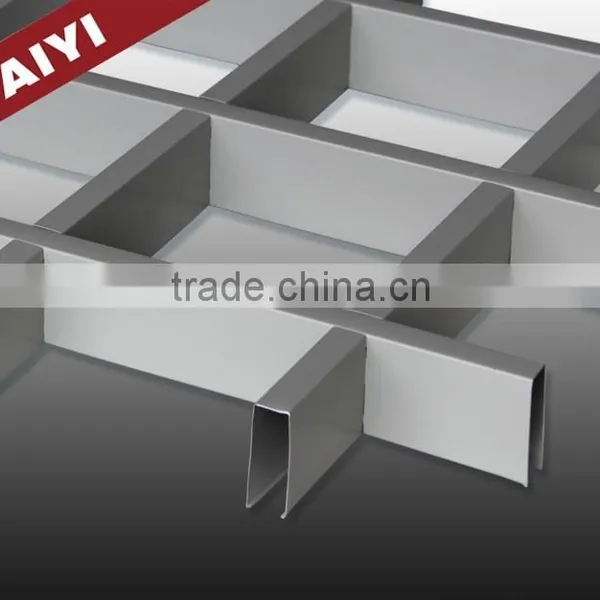 Cell Size 100mm*100mm Building Materials Open Aluminum Grid Design photo-3