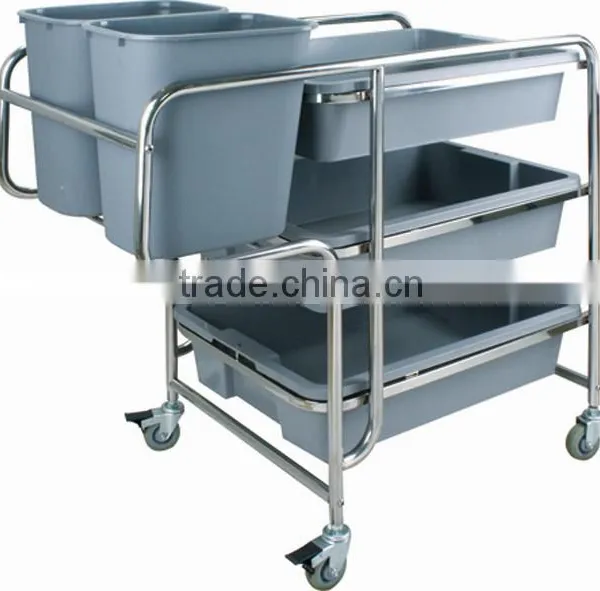 Stainless Steel Restaurant Serving Trolley With Wheel photo-2