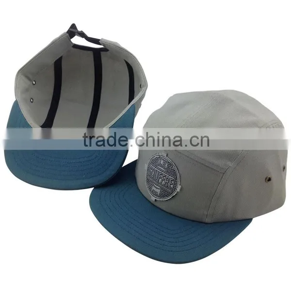 Embroidered Patch Flat Brim Army Cap Badge With Adjustable Strap Running Hat photo-4