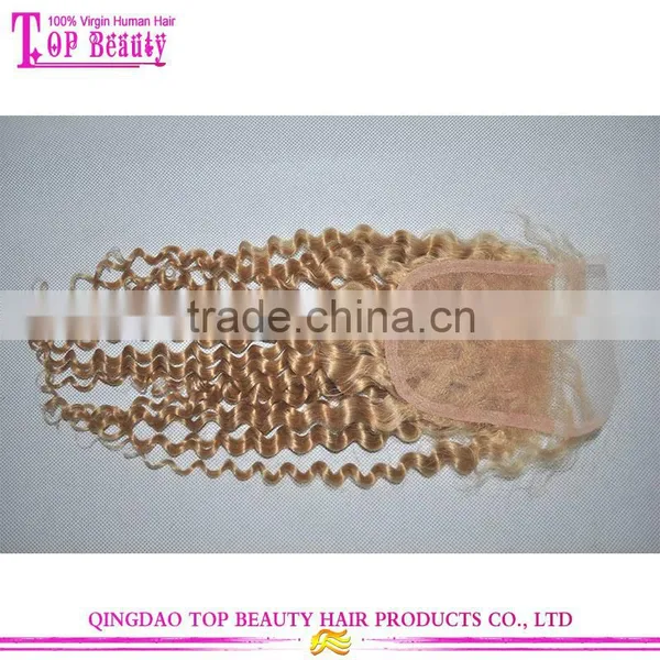 Factory Price Good Quality 613 Kinky Curly Hair Closure 100% Brazilian Hair Closure photo-3