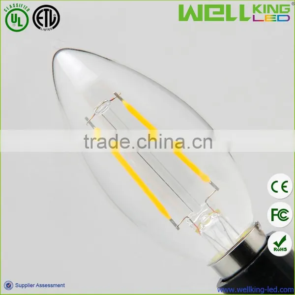 35*119mm Dimmable 4W/2W Clear Glass Led Bulb Filament With E12/E14 Base photo-2