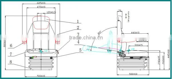 Construction Machine Spare Parts Air Suspension Seat Truck Suspension Seat(YJ03) photo-6