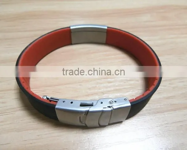 Custom Silicon Bracelet With Engraved id Plate Sports Bracelet photo-5