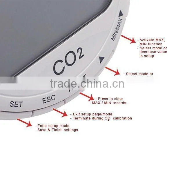 0~2000ppm Range Digital 3-in1 Round Desktop Indoor Air Quality Temperature RH Carbon Dioxide CO2 Monitor Detector photo-4
