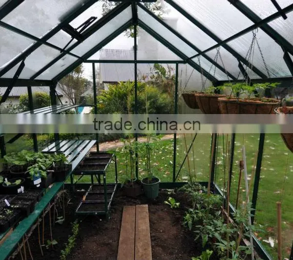 High Performance Green/gray Powder Coated Alumin Glass Agricultural Greenhousesum Large photo-2