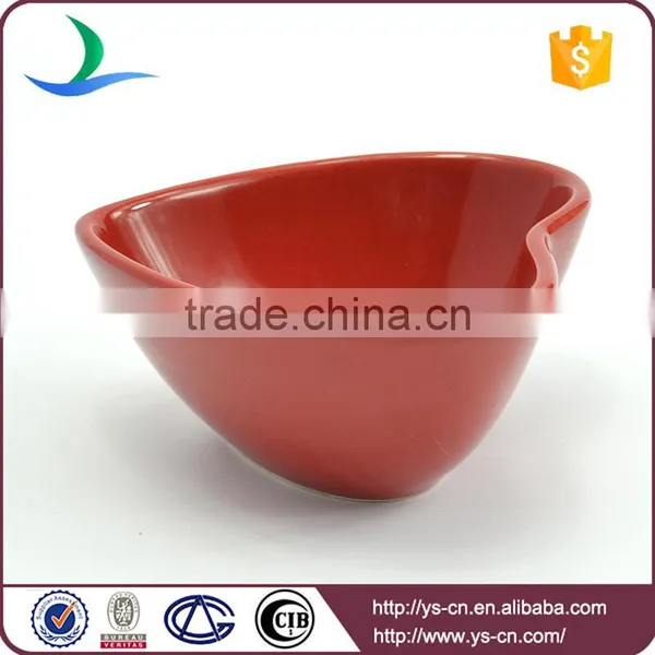 YSb0029 Custom Logo Mini Red Ceramic Heart Shape Bowl photo-5