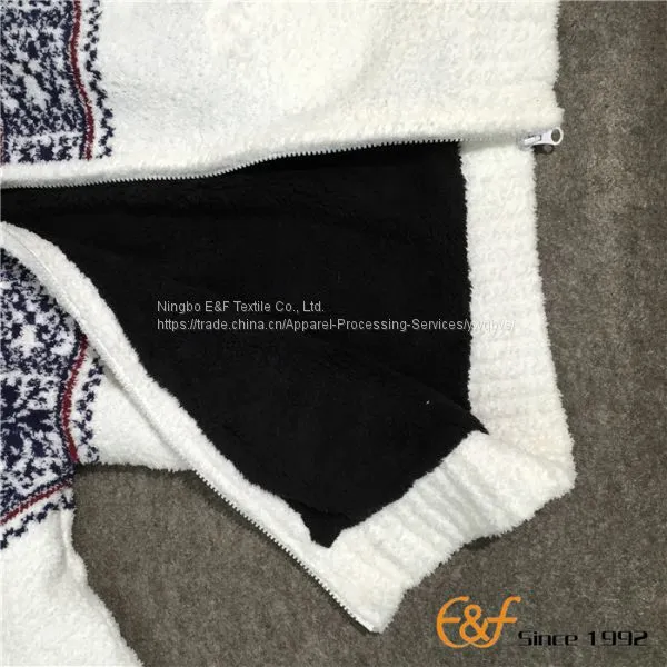 Teen-agers Mock Neck Full Zip Long Sleeves Cardigan Sweater photo-5