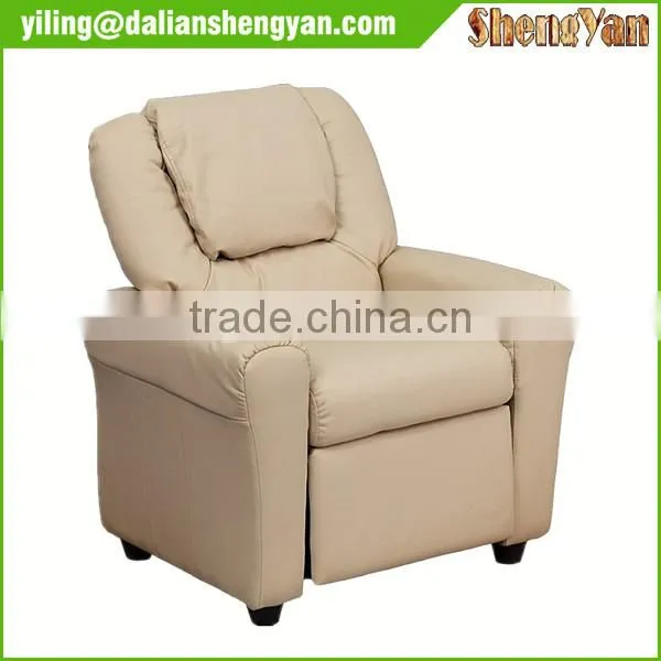 Children's Cream Colour PU Leather Look Cushioned Rocking Armchair & Footstool photo-2