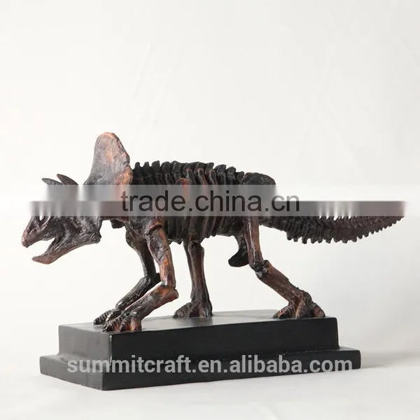 Decorative Resin Fake Triceratops Dinosaur Fossils Figurine photo-2