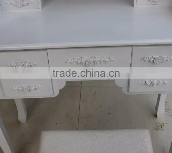 French Style Dressing Table With 3 Mirrors and Chair photo-5