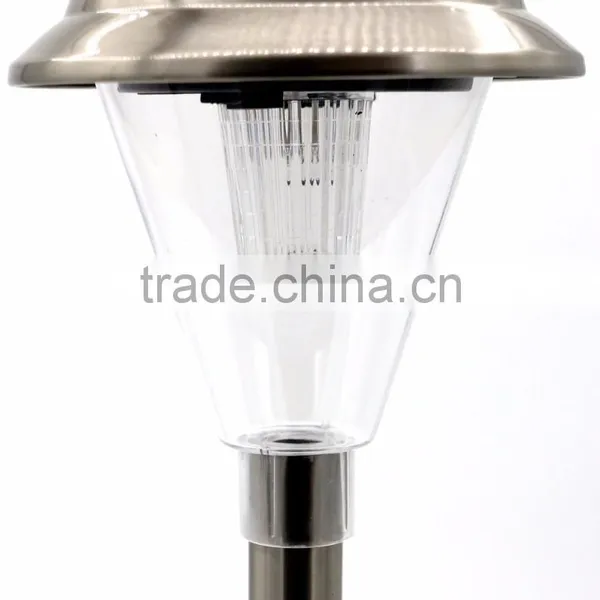 2-PC Stainless Steel Solar Pathway Garden Landscape Lawn LED Light photo-2