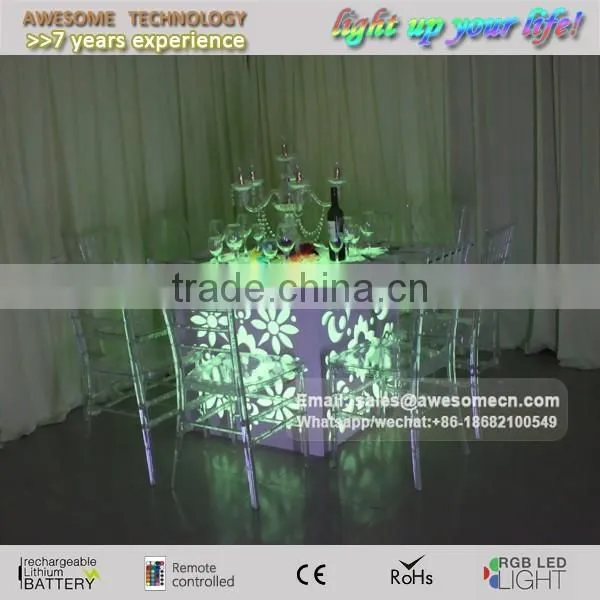 Folding Led Wedding Table With Lasering Pattern photo-4