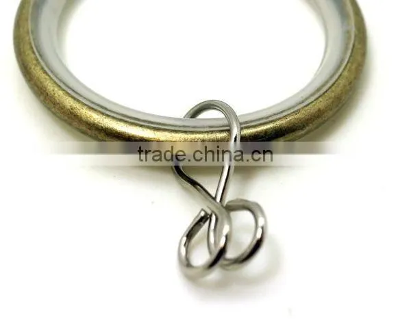 Silent Antique Brass Plated Curtain Metal Rod Ring Loose Eyelet Inside Diameter 35mm - 4 Colors photo-5