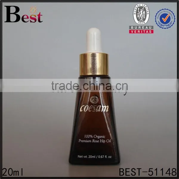 20ml Amber Pyramid Shape Brown Glass Dropper Bottle for Essential Oil photo-6