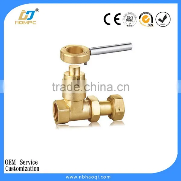 Brass Natrual Gas / Water Meter Valve Complete With Fitting