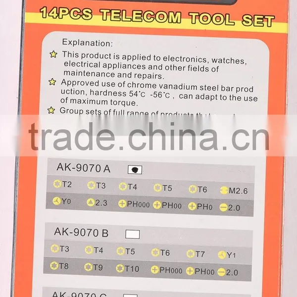 AK-9070 High Precision 14pcs Cell Phone Repair Screwdriver Set photo-6