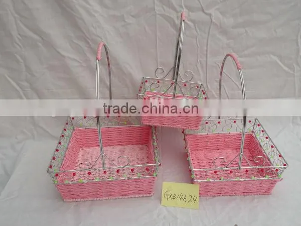 Decorative Iron Wire Basket With Paper Rope photo-4